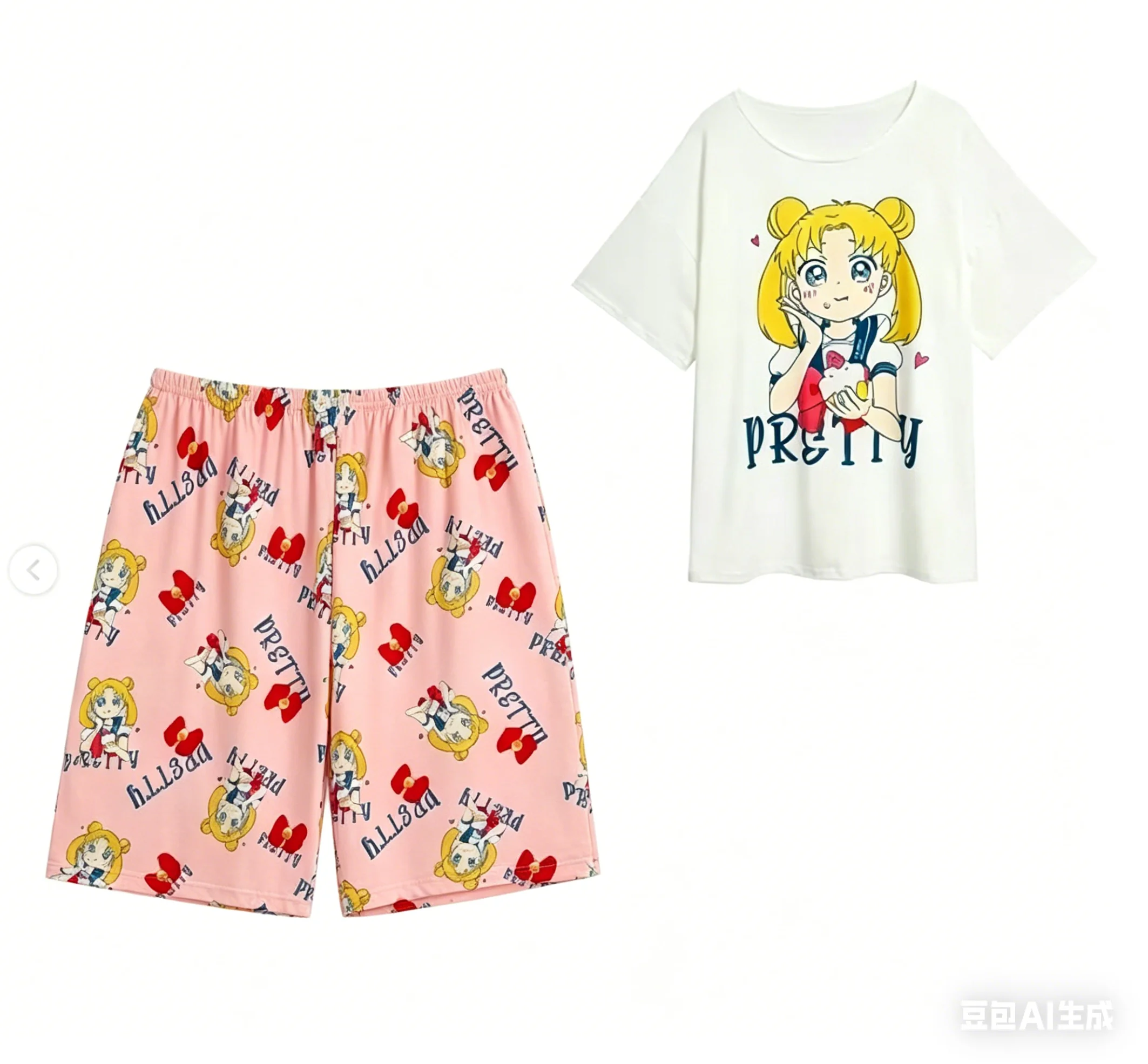 Sailor Moon Adult and Children's Short-sleeve and Shorts Set for Couples / Parent-child Set / Best Friends Casual Two-piece Set
