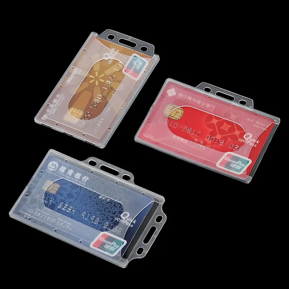 Practical Hard Plastic Badge Multi-use Protector Cover Office School Card Sleeve ID Card Pouch Work Card Holders Name Card