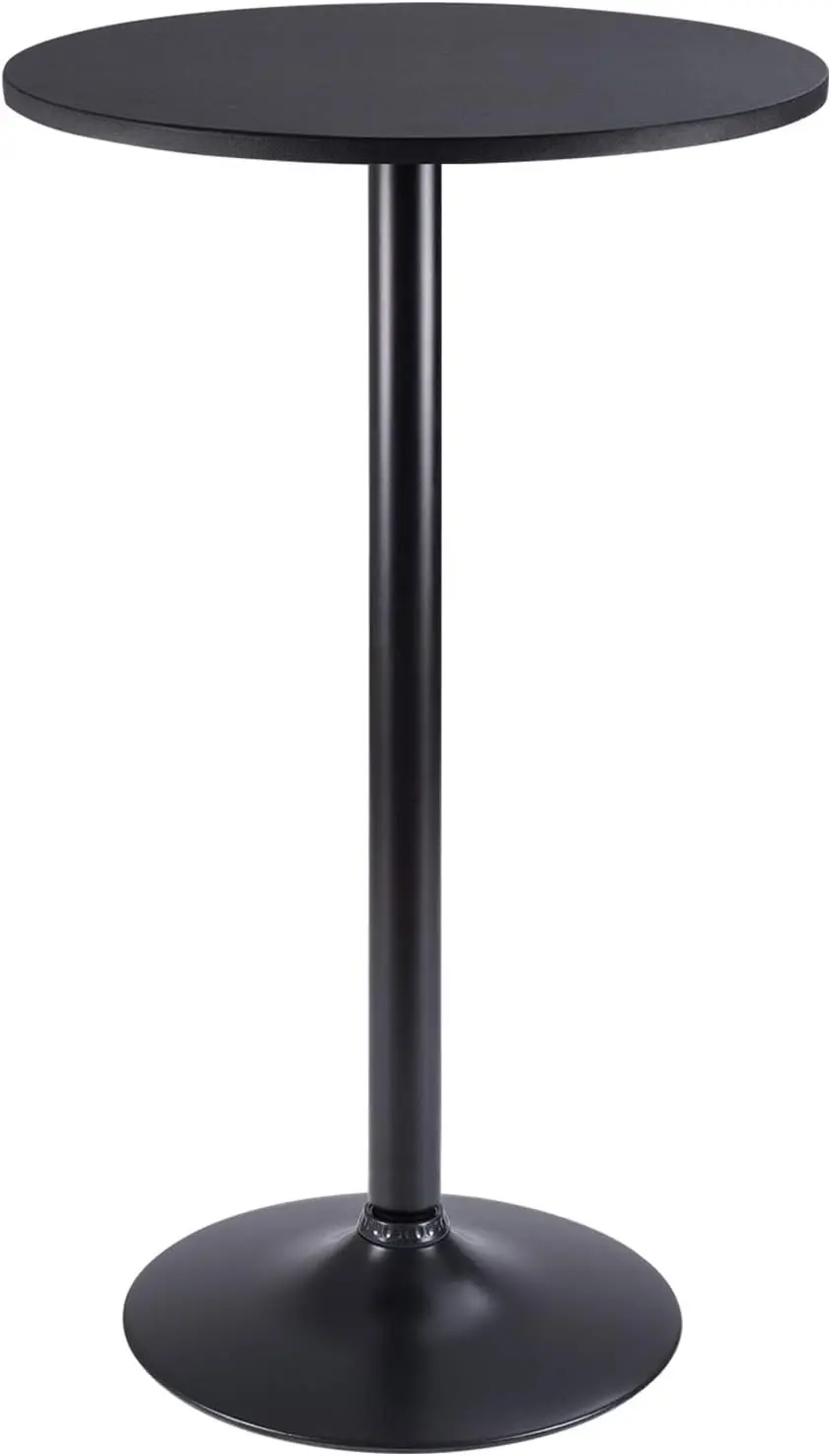 

Furmax Bistro Pub Table Round Bar Height Cocktail Table Metal Base MDF Top Obsidian 23.8-Inch Top, 39.5-Inch Height (1, Black-1)