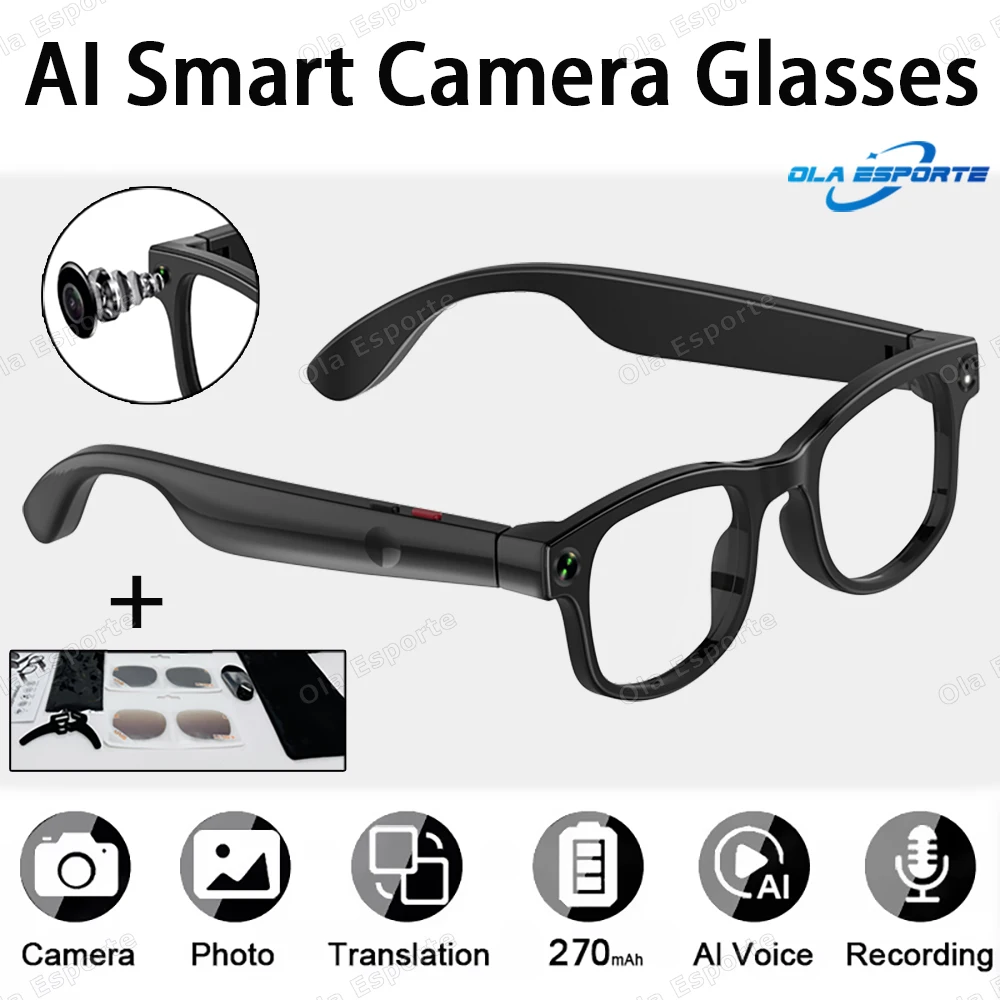 

New Smart Glasses 2025 500W HD Camera 1080P Video/Photo Record AI Translation Waterproof Bluetooth Call Smart Glasses Women Men