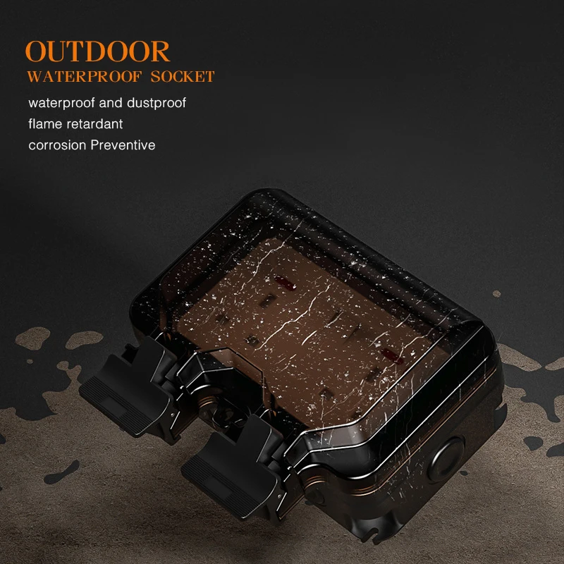 Outdoor Dustproof Socket Box IP66, Outdoor Rainproof Two Opening Ten Hole Industrial Multifunctional Waterproof Box