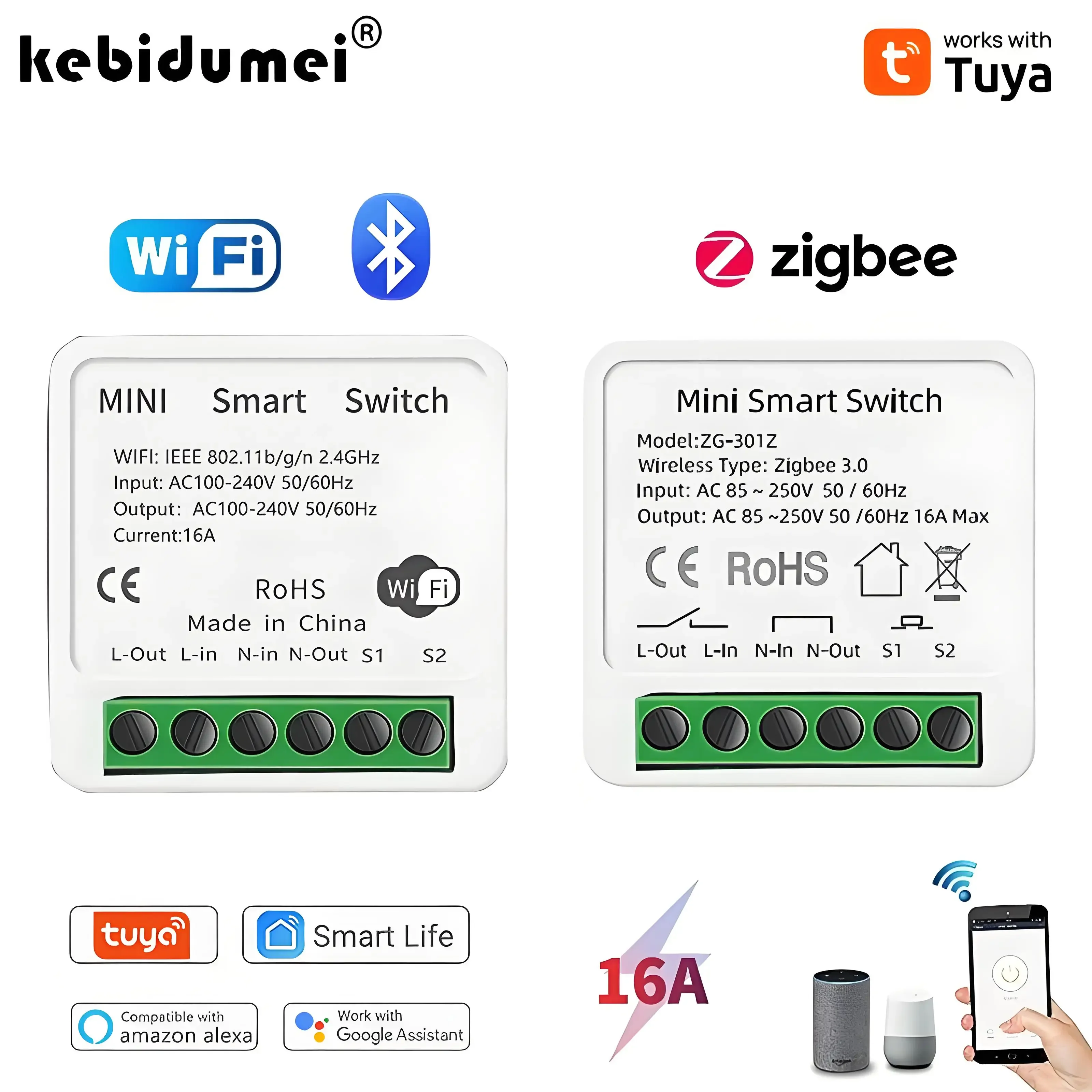 16A Tuya Zigbee 3.0 Mini Smart DIY Switch 1 Way Control Smart Home Relay Automation Breaker Works With Alex Google Home Yande