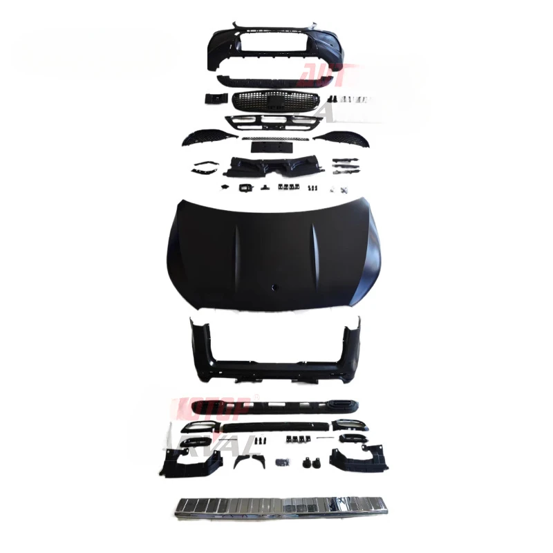 Suitable for Mercedes-Benz V-Class Vito V260 Modified GLS Black Knight Front and Rear Bumpers + Grille Surround Kit Large Surrou