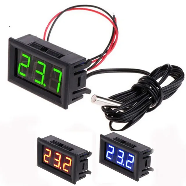 Thermometer DC 5V-12V Digital LED -50 ~ 110 degree Car Indoor Outdoor Incubator Temperature Sensor Panel Meter Monitor F1