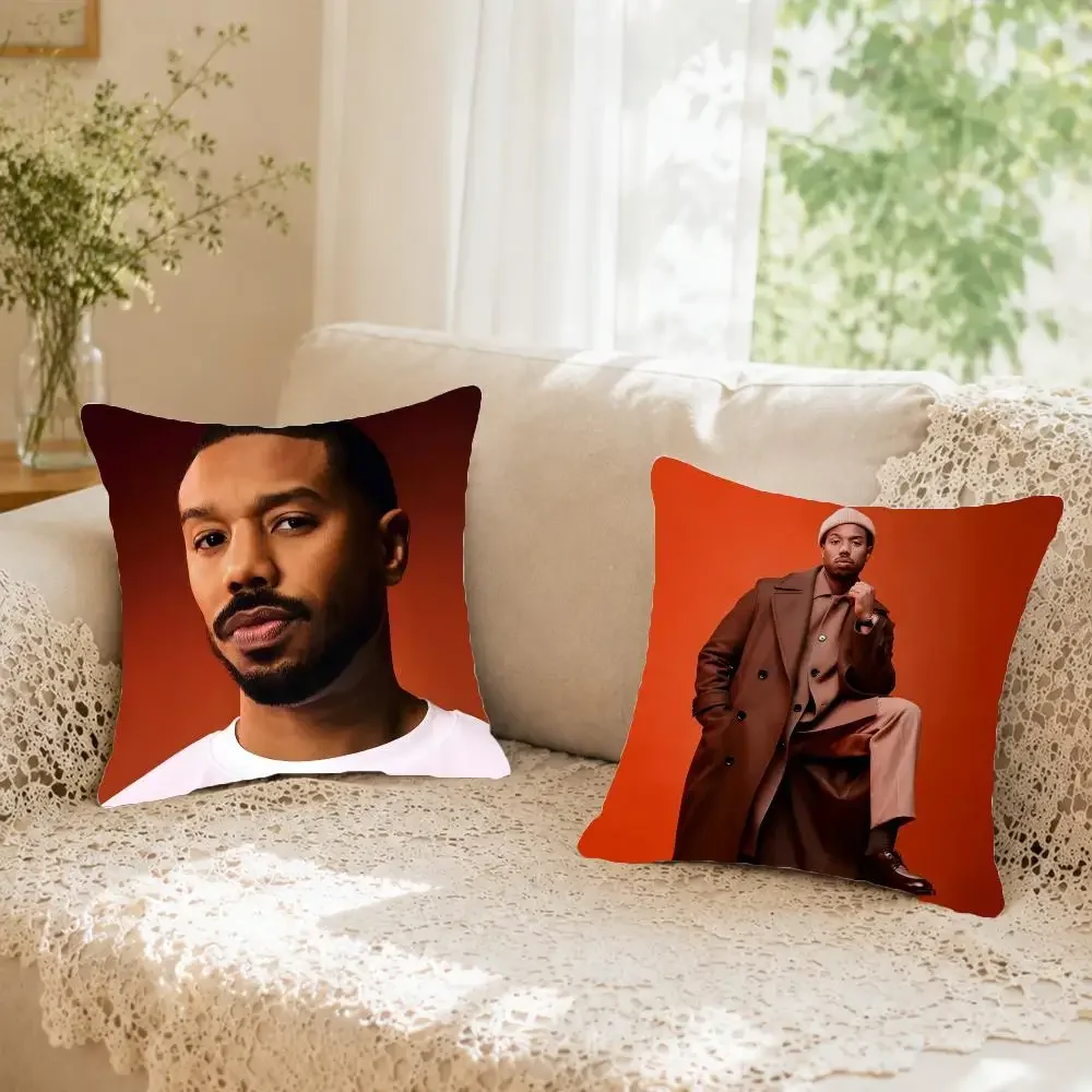 Actor M-Michael Bakari Jordan Cushion Cover Faux fur decorative Dark academia style Cat scratching post Rustic Spa pillow cover