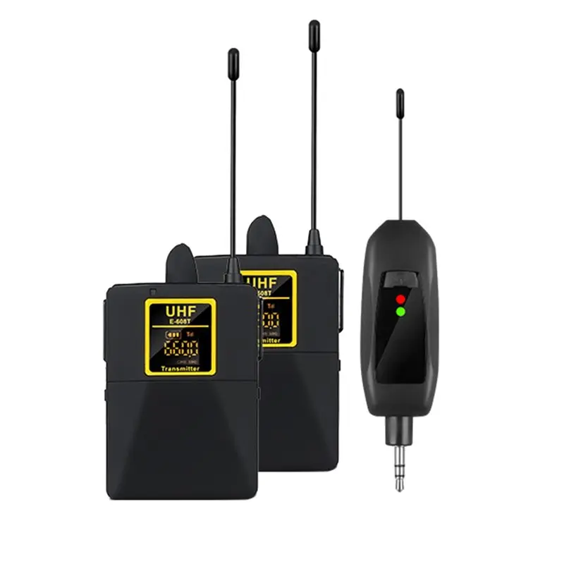 [B24B!】 1-To-2 UHF Wireless Lapel Microphone 38M Long Range