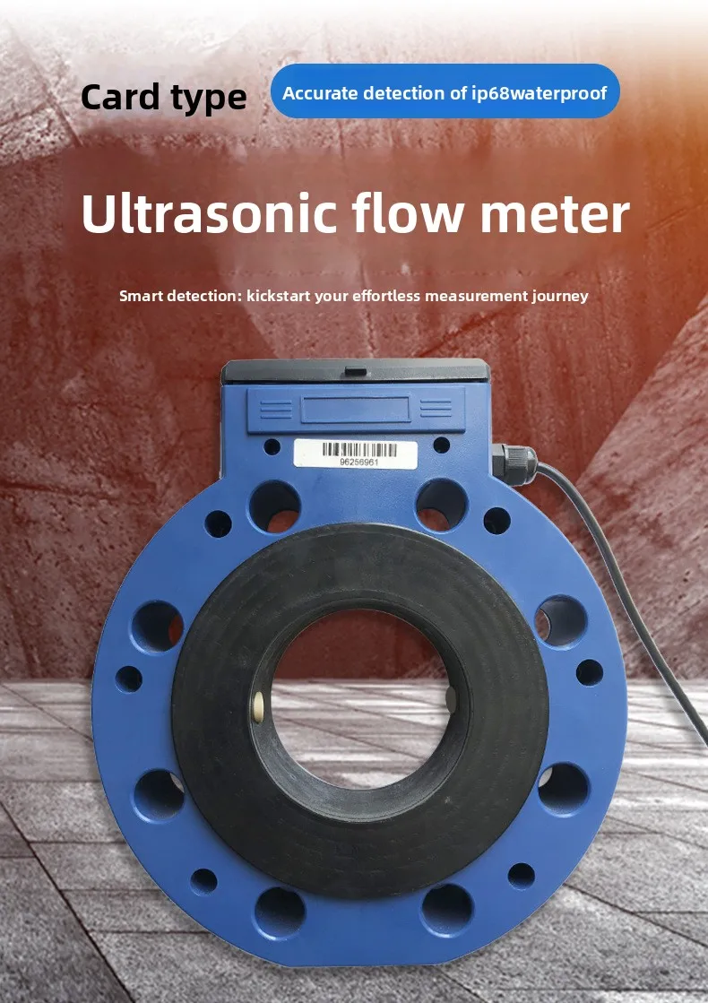 Card Mount Ultrasonic Flowmeter Battery Operated Clamp On Water Flow Monitor For Irrigation