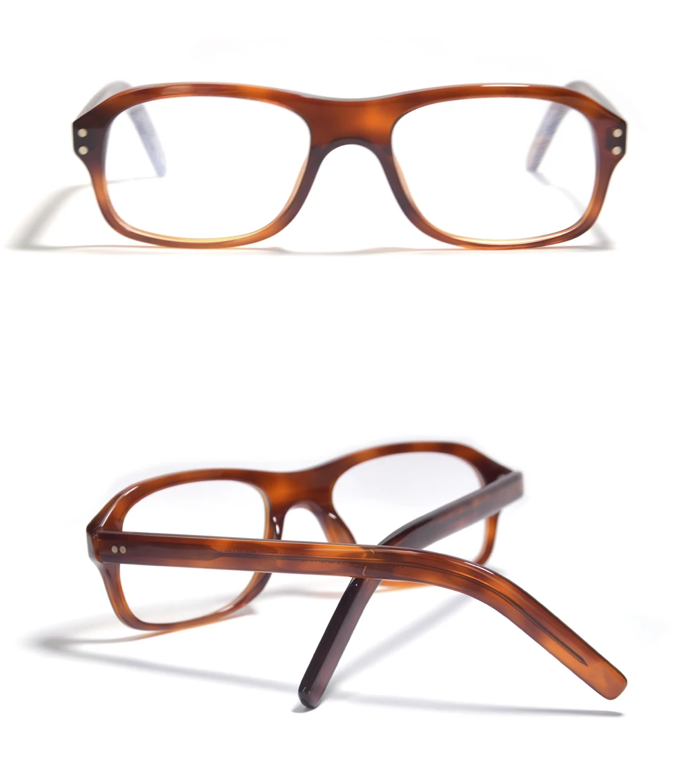 Kingsman Brillengestell mit Etui, Retro, handgefertigt, Acetat, rechteckige Brillen für Herren, Kingsman Agent Eggsy-Brille – Detail 25