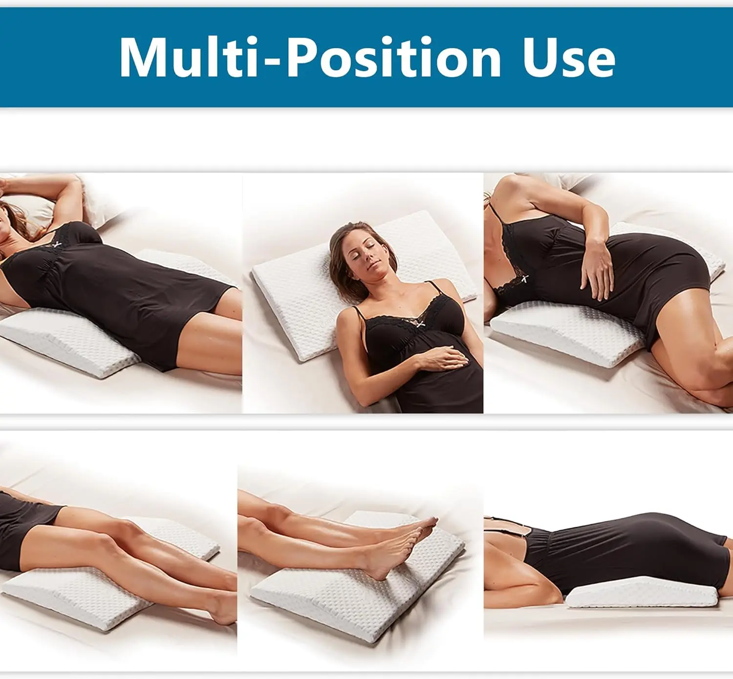 Lumbar Support Pillow For Sleeping Memory Foam Pillow For Ba Pain Relief - Side, Ba And Stomach Sleepers- Triangle Wedge