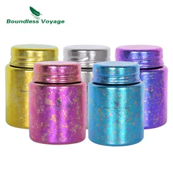 Boundless Voyage Titanium Tea Caddy Mini Canister Ultralight Tin Jar for Coffee Seasoner Ice Flower Craft Tin Storage Container