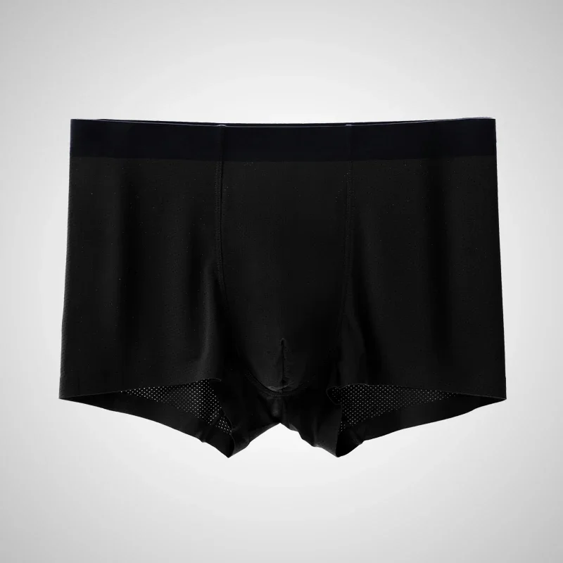Herrenunterhosen, Eisseiden-Boxershorts, einteilige nahtlose, dünne, atmungsaktive Sommer-Boxershorts