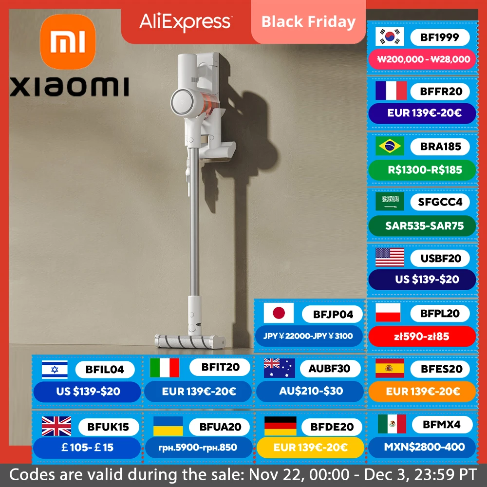 XIAOMI-aspiradora inalámbrica MIJIA 2, aspiradora de mano inalámbrica con succión de 24kPa, duración máxima de batería de 60 min, edición de visualización de polvo