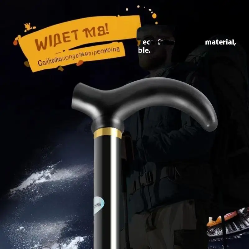 عصا المشي تلسكوبية من سبائك الألومنيوم، قطعة واحدة من عمود المشي لمسافات طويلة قابلة للطي، أداة رائعة للاستخدام الخارجي لكبار السن