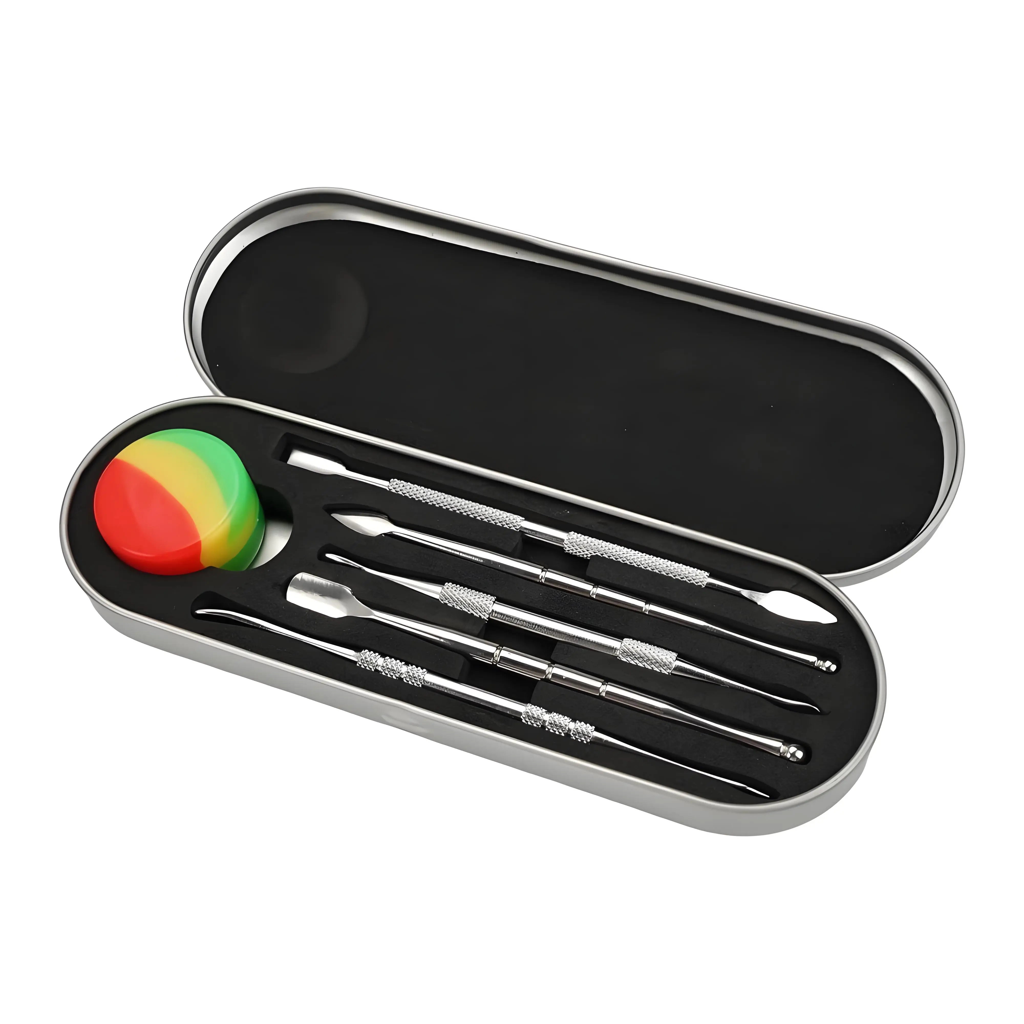 

Oil Wax Carving Tool Set Double-Sized Wax Tools with Silicone Container Jar and Protective Metal Carrying Case Portable