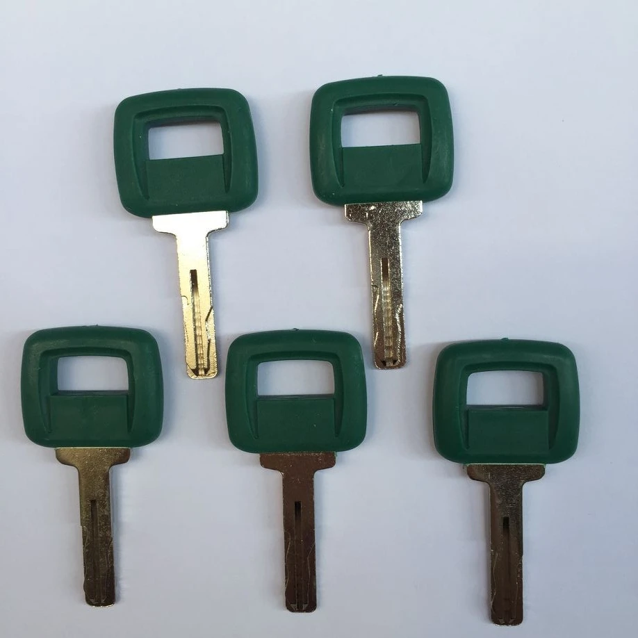 5PCS Green Laser Key 11039228 Key for Volvo Loader Haul Truck Heavy Equipment Laser Cut