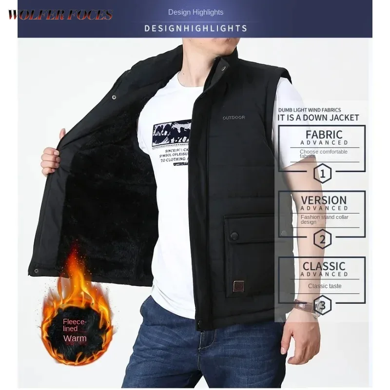 

Vest Camping Sleeveless Jacket Multi-pockets Male Clothes Waterproof Men's Windbreaker Work Hunting Multi-pocket Coat Winter Hot