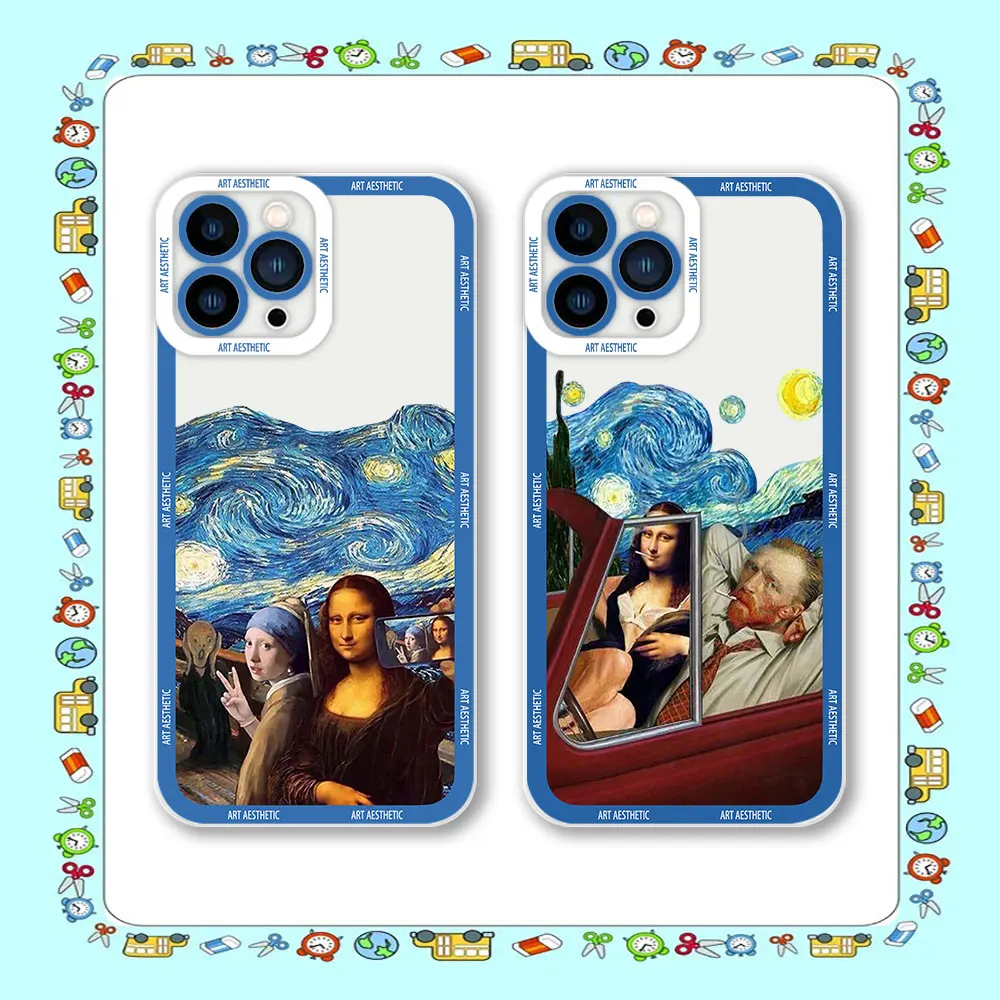 Van Gogh Mona Lisa Art Clear Soft Phone Case For Xiaomi Redmi Note 12 11 11T 11S 10 9 Pro Max 10S 9S 9T 8 Pro Plus Cover Coque