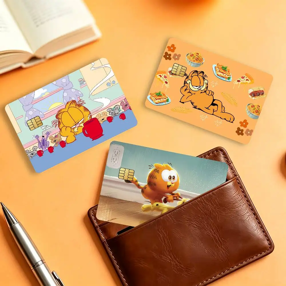 Cartoon Cute G-garfield Matte Card Stickers For Credit Cards Debit Cards And Transit Cards 4Pcs