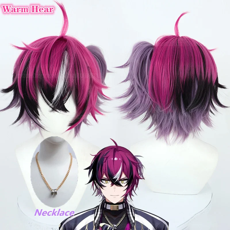 

Новинка! Парик для косплея VTuber NIJISANJI EN Doppio Dropscythe, термостойкие Короткие Смешанные цвета, из синтетических волос, для вечеринки, с шапочкой