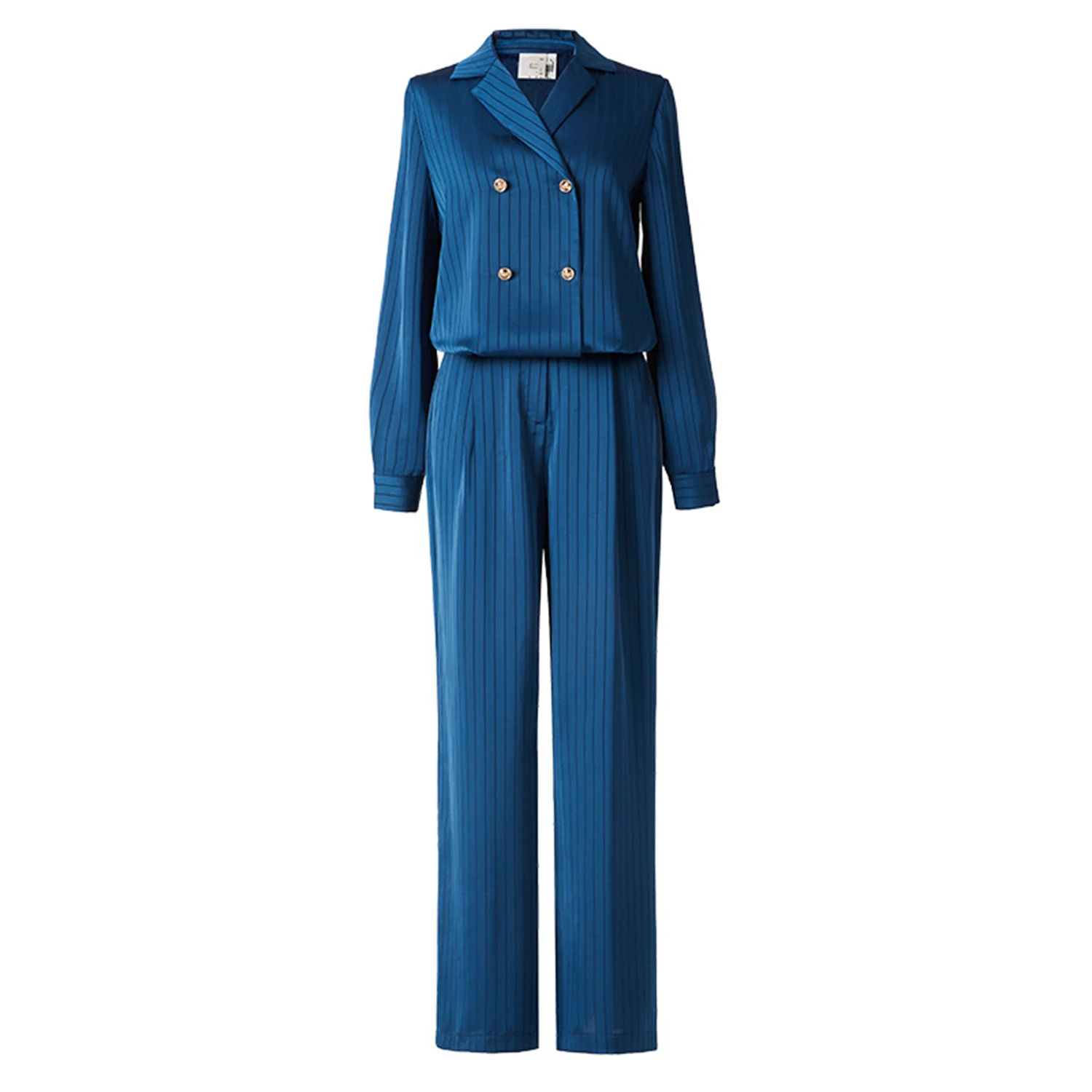 Allingentle Women's Suit Slim Fit Business Pantsuit 2 Piece Suit Striped Blazer Outfit for Casual Office Customize