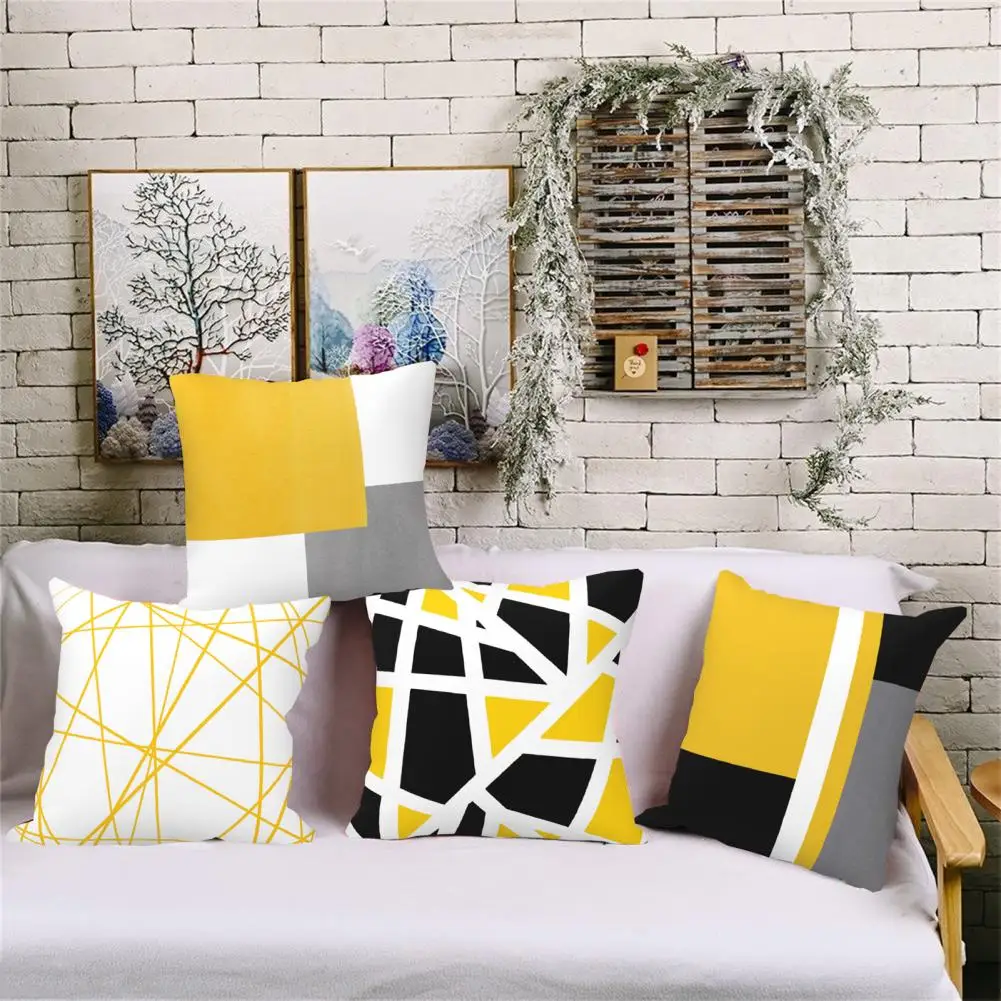 Printed Cushion Cover Pillowcase Decor Wear Resistant Washable Cushion Case Geometric Pattern Pillowslip Sofa Pillow Cover