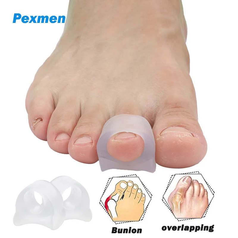 Pexmen 2Pcs/Bag Hammer Toe Corrector Hammertoe Straightener for Curled Crooked Bent Claw Toes Stop Toe Overlap and Rubbing