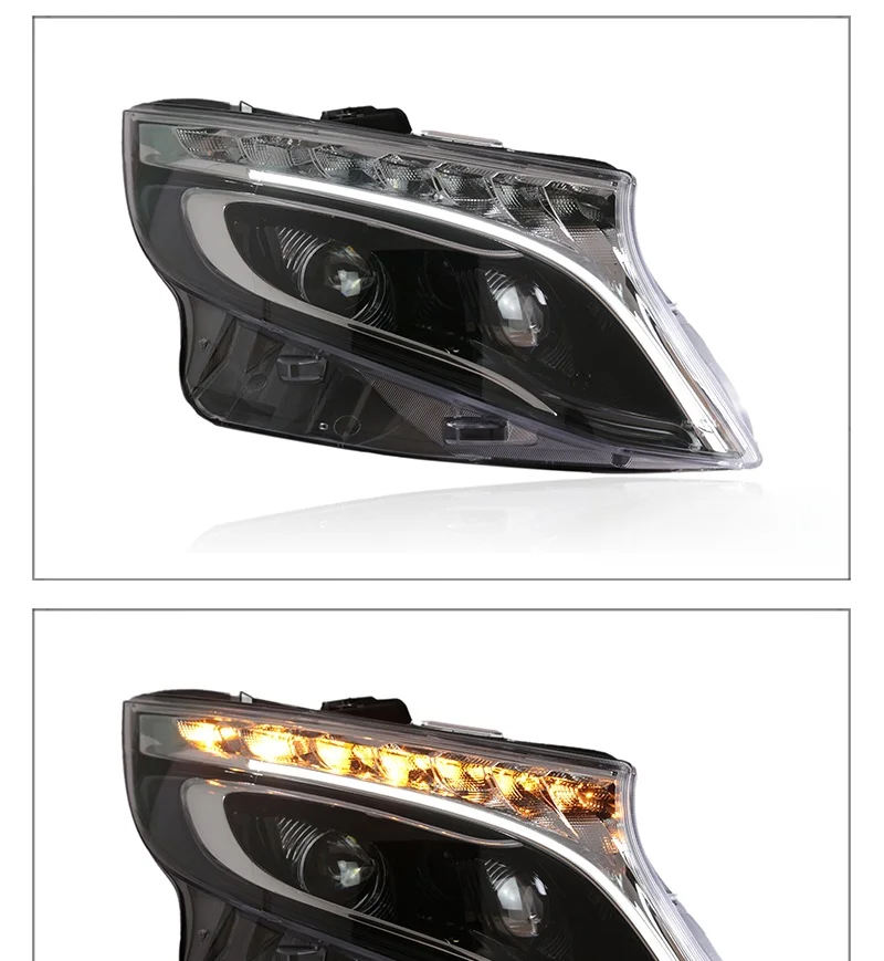 

Модификация фар для Mercedes-Benz New Vito 2016-2021: полный комплект линз с дневными ходовыми огнями