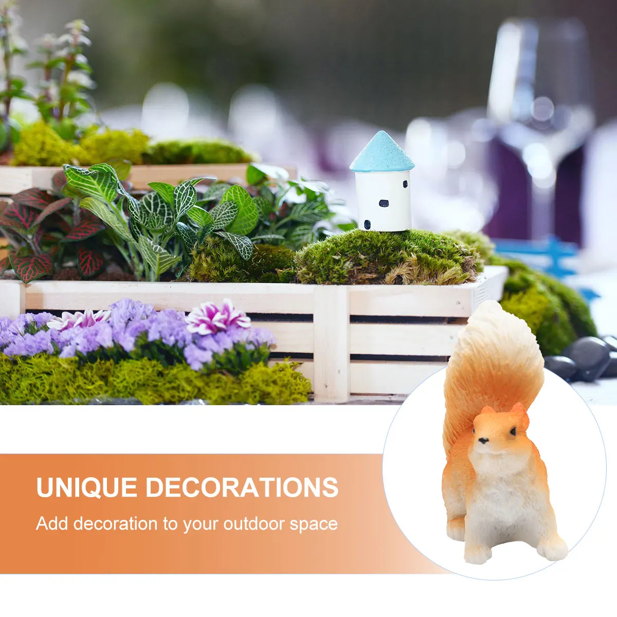 

6Pcs Resin Simulated Squirrels Christmas Outdoor Landscape Decor Hand Painted Durable Micro Landscape Furnishing