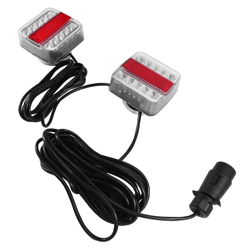 

12V Trailer Towing Rear Tail Light 7 Pin Plug Brake Stop Indicator License Number Plate Lamp Reflector 1Set Truck