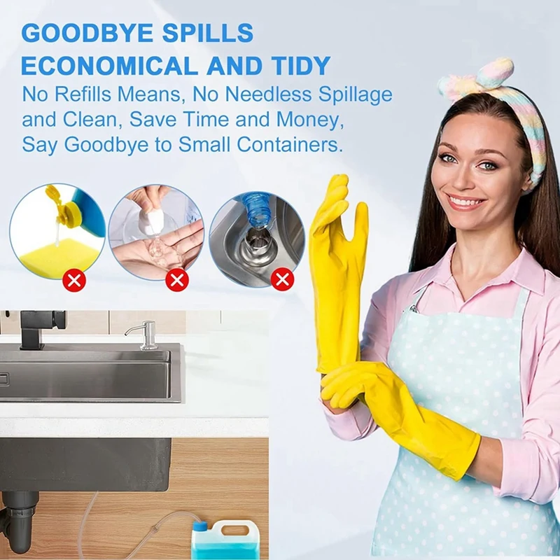 

2X Soap Dispenser Extension Tube Kit For Kitchen Sink, 47Inch Under Sink Soap Dispenser Tube With Upgraded Check Valve