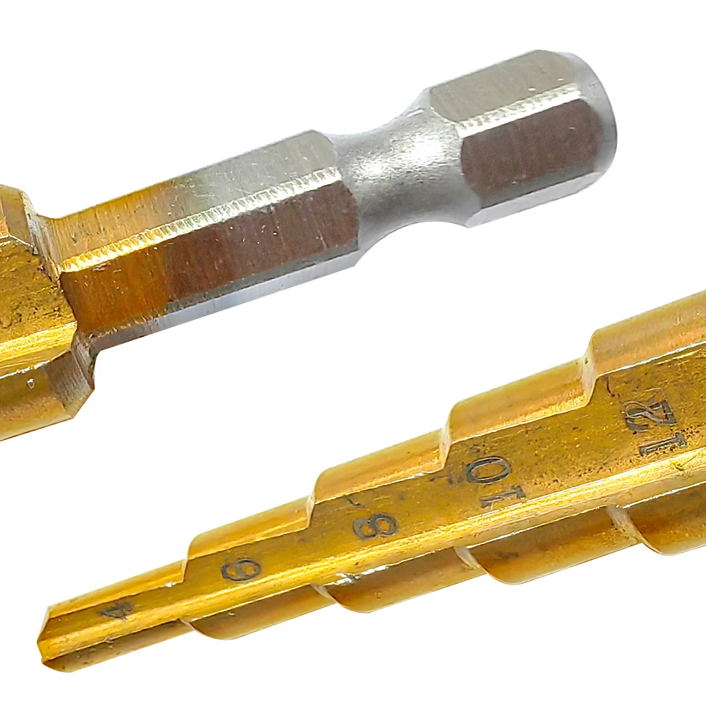 Hexagonal handle titanium plated ladder drill tower drill bit set 3-12/4-12/4-20mm small three piece set view 6