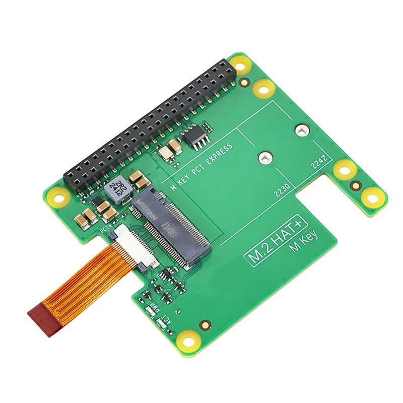 Carte d'extension GPIO pour Raspberry Pi 5 M.2 HAT + Gen2 Gen3 NVME M.2 SSD 2230/2242, taille M Key PCI Express