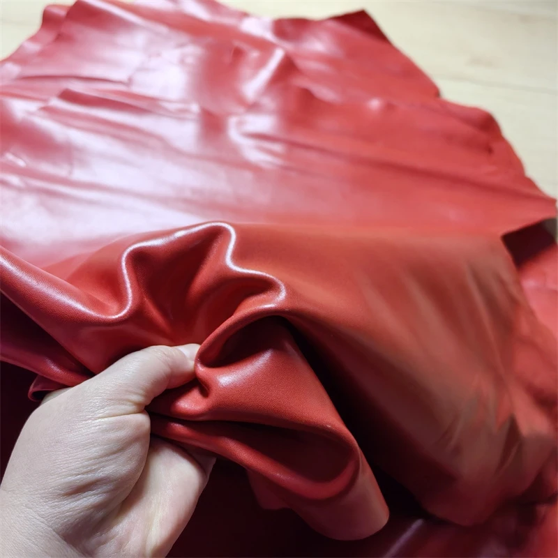 1mm Orange Red Sheepskin. First Layer Leather. Real Leather Fabric. Handmade DIY For Bags. Shoes. Whole Sheepskin