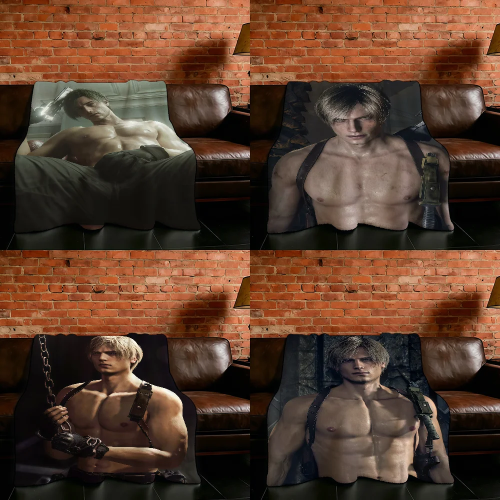 L-Leon K-Kennedy Game Blanket Flannel Warm Soft Throw Blanket For Room Sofa Childish Birthday Gifts