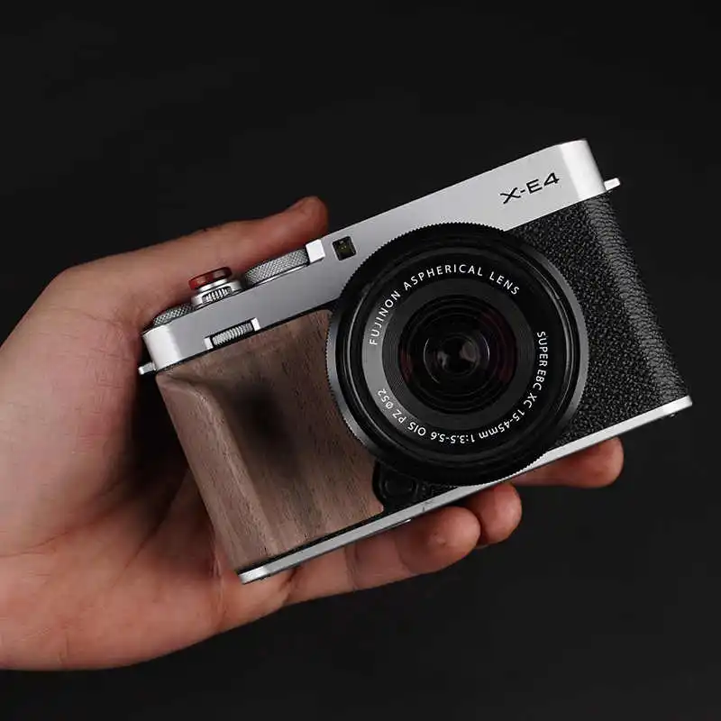 

Solid Wood Handle Ebony Walnut Enhances Protective Grip Handle For FUJIFILM X-E4 Resistance, Lightweight and Portable