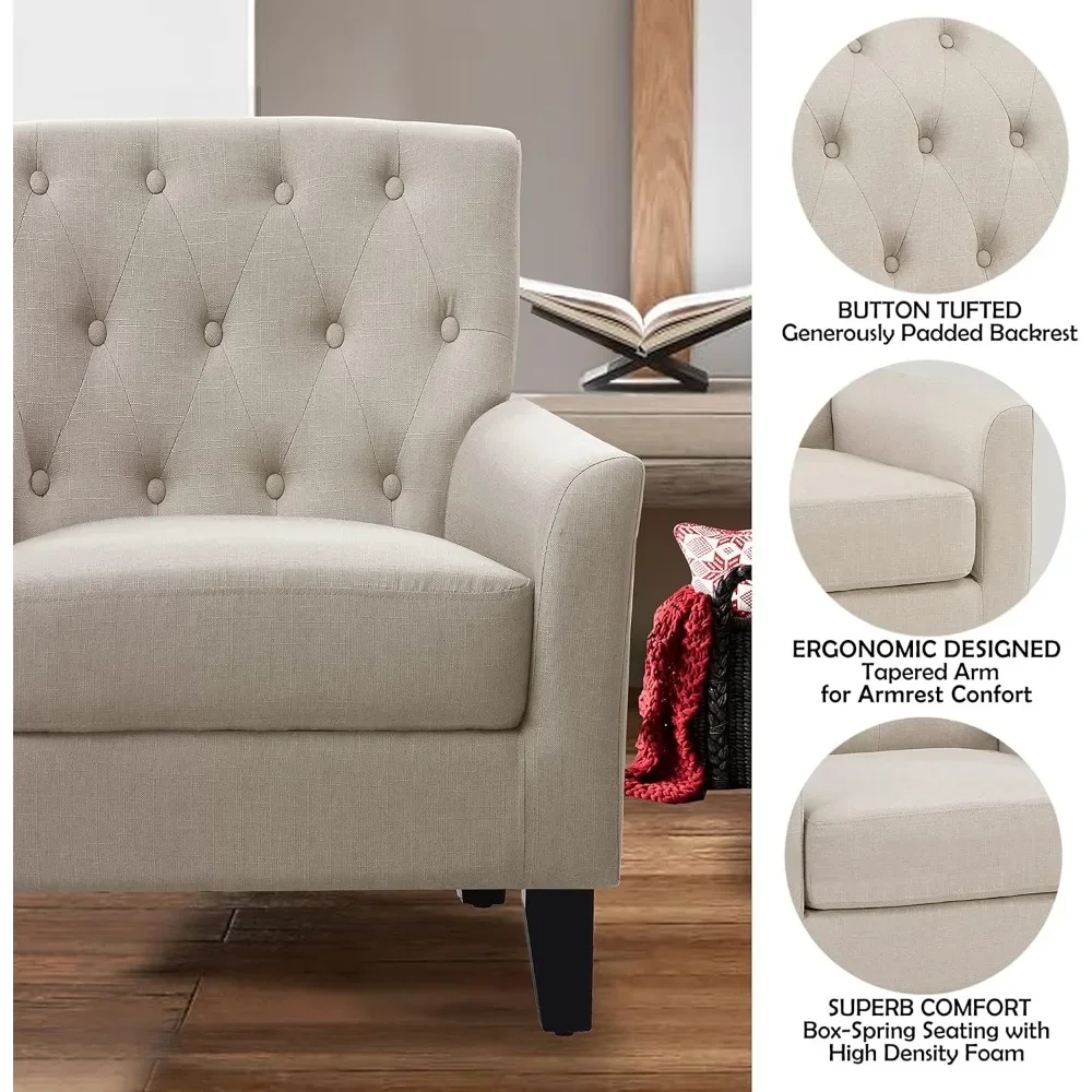 Coffee chairs, living room comfort decorated bedroom chairs, office, armrests, tufted backing, plenty of upholstered seats