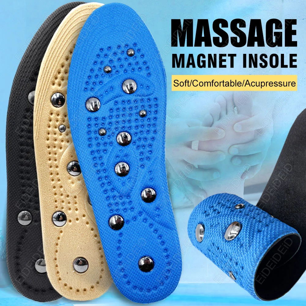  Ultrathin Magnetic Acupressure Insoles Sports Insoles Acupoint  Massage Plantar Fasciiti Template Orthopedic Insoles Men Wome