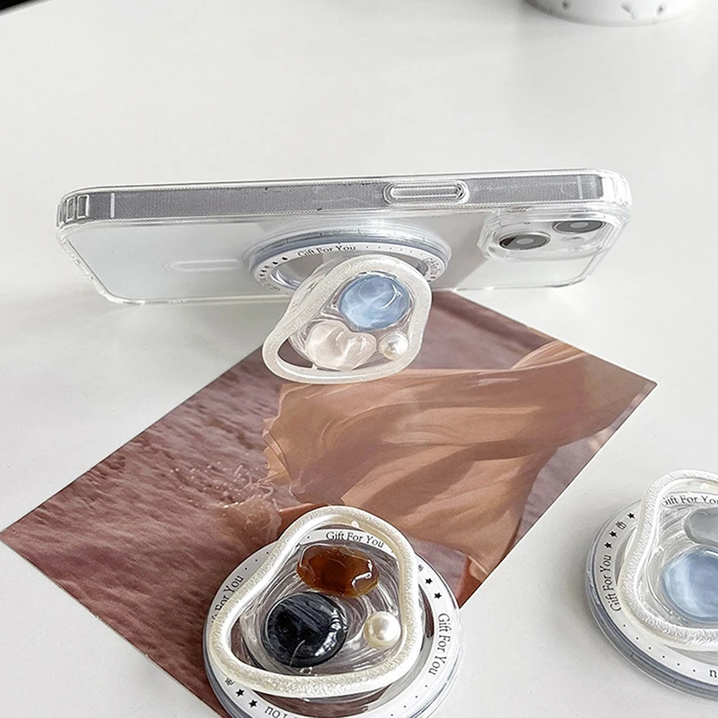 لؤلؤة ضوء فاخر حامل مغناطيسي حامل قبضة الهاتف توك انفصال المحمول قوس ل Magsafe جراب هاتف دعم هدية #4