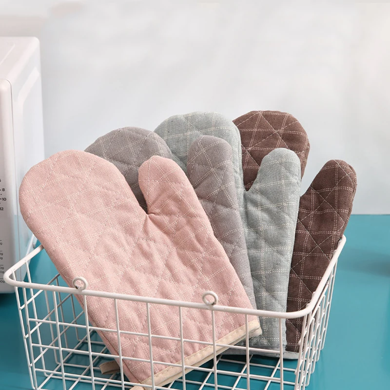 Oven Heat-insulating Gloves  Microwave Oven Gloves High-temperature Resistant Linen Gloves Kitchen Baking Oven Gloves
