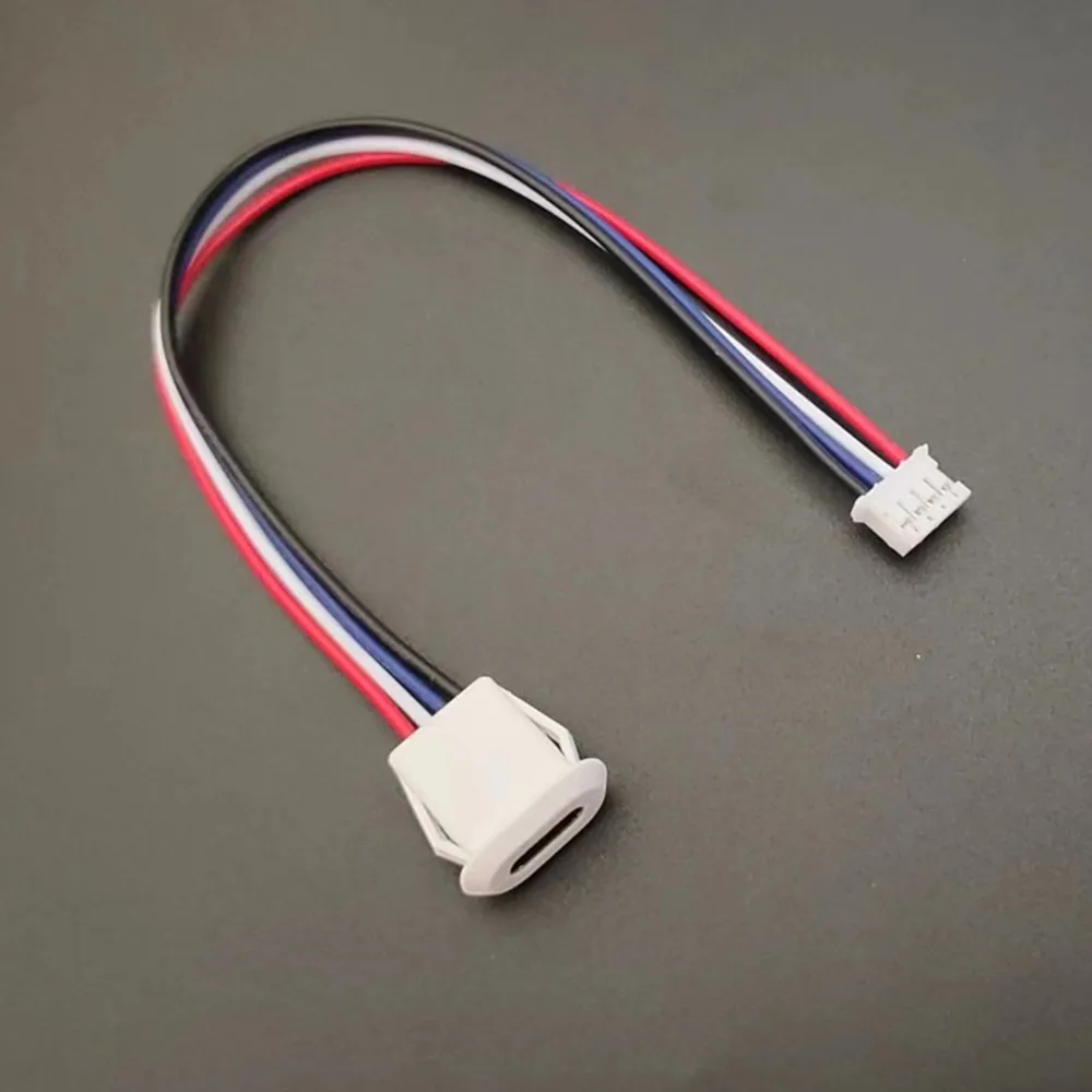 2 Pin USB-C Type Waterproof Connector 3A Type-C Direct Compression 2/4/6Pin Female Socket Charging Interface With PH2.0 Terminal