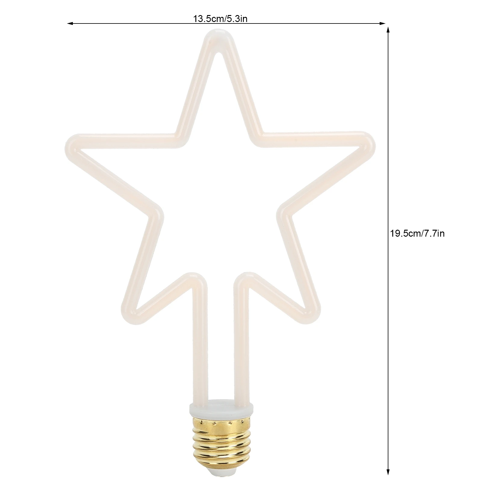 Bombilla decorativa LED ZK40 E27/2700K 8W Lámpara de luz de estrella de 5 puntas para festival interior 220-240V