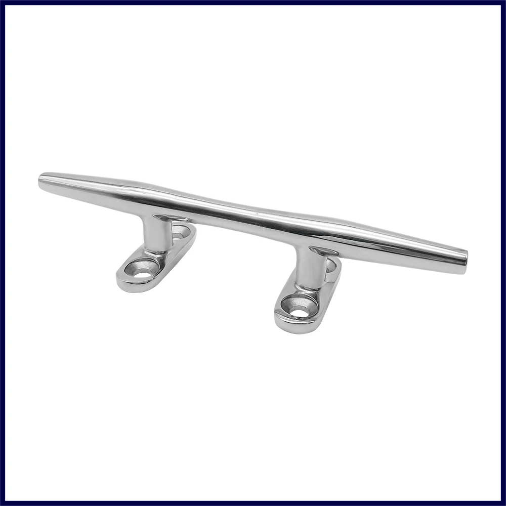 

8"10"12"15" Boats Hollow Cleat 316 Stainless Steel Flat Deck Mooring Cleats Lightweight Bollards Polished Yacht Accessories