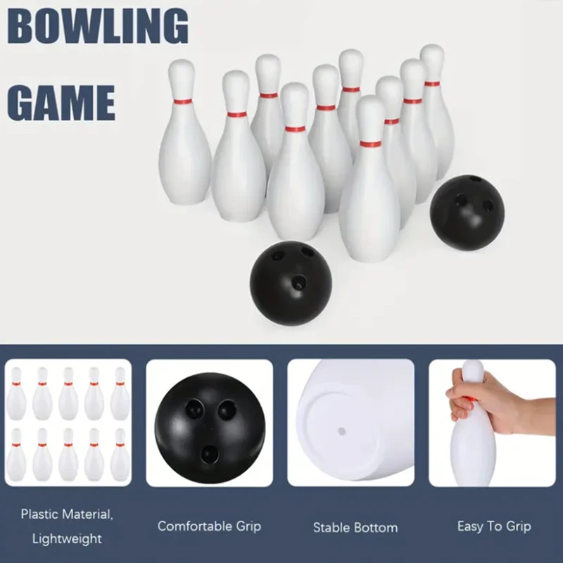 1/2 مجموعة لعبة البولينج 16 سنتيمتر الأبيض البولينج دبوس 7 سنتيمتر الكرة السوداء التوازن ممارسة الرياضة الدعائم الأسرة حفلة التفاعلية مضحك ألعاب ZYF #4