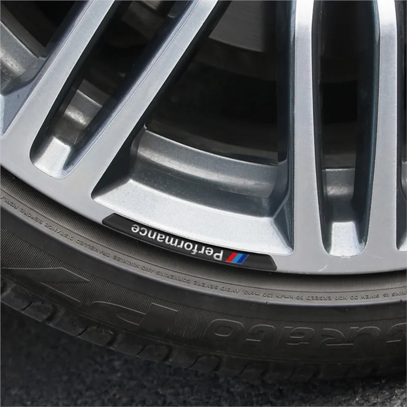 4pcs Aluminum Car Styling Wheel Rims Racing Stickers Badges Auto Decoration For BMW M Performance M3 M5 M6 F01 F20 F10 F13 F15