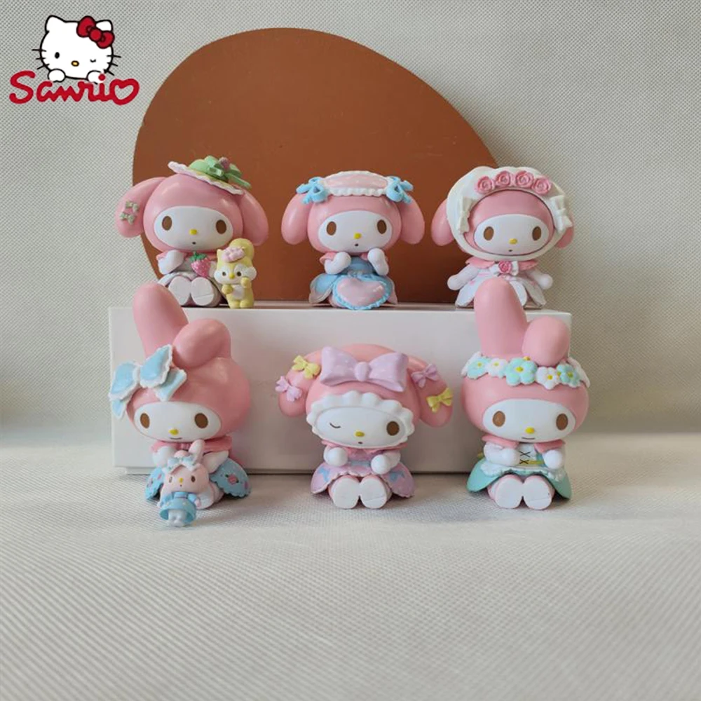 My Melody Sanrio figure giocattoli da collezione Kawaii Anime Doll ornamento decorativo modello bambola rosa bambini regali di natale amici