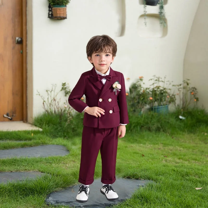 

Весенне-осенний блейзерный костюм для мальчиков, детская официальная одежда для свадьбы, дня рождения, детский костюм для хора на фортепиано
