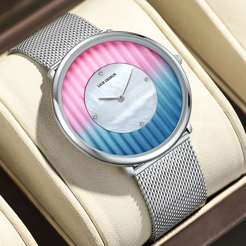 

LIGE 2025 New Creative Watches For Women Fashion Elegant Women's Bracelet Watch Outdoor Sports Waterproof Quartz Ladies Watch