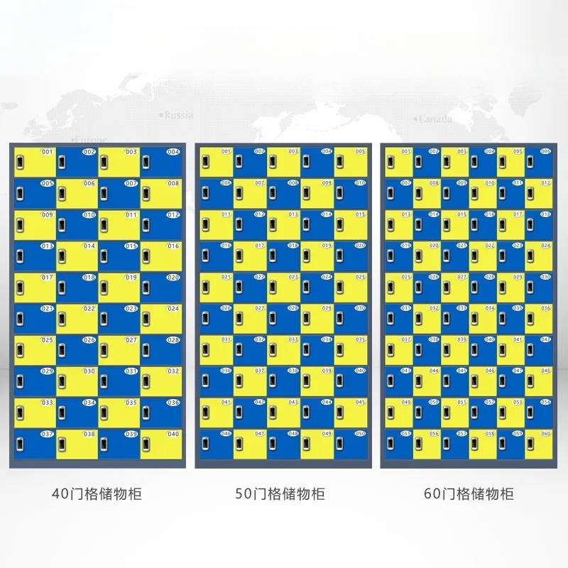 60 grid factory workshop swipe card sensor mobile phone cabinet, employee mobile phone storage storage storage locker