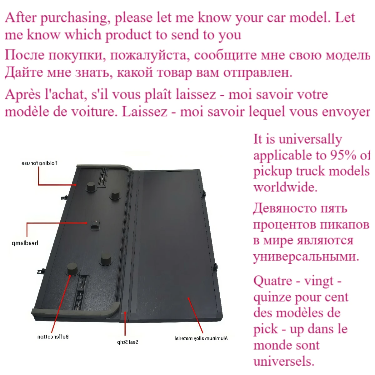 

High-quality Aluminum Hard Tri Folding Pickup Tonneau Cover for Changan Hunter F70 GWM Sahar Ssangyong Ridgeline