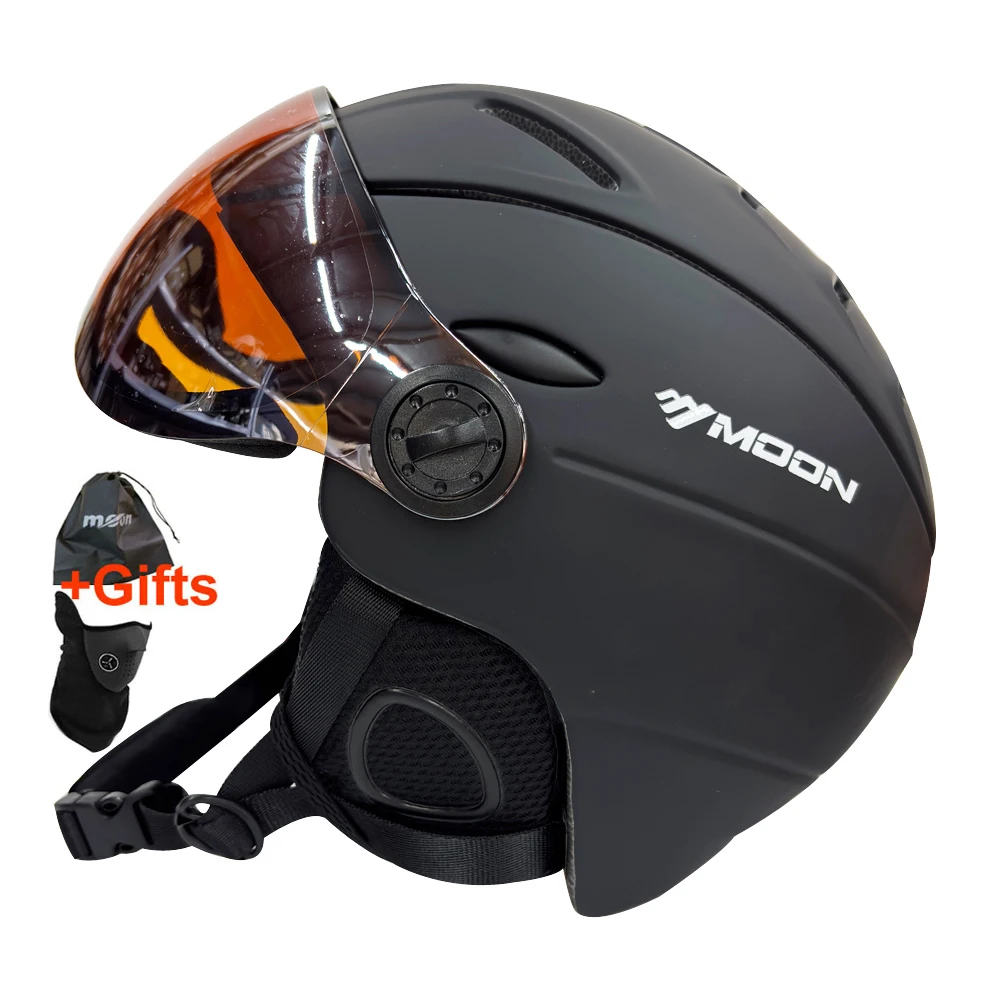 Casco de esquí MOON con gafas PC + EPS casco de esquí de alta calidad para adultos al aire libre Snowboard monopatín casco equipo de esquí protector